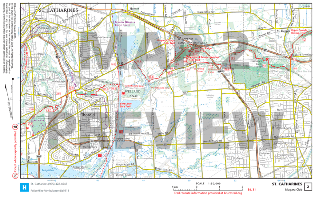 Map 1 - Queenston Heights - Ed 31 | Bruce Trail Conservancy
