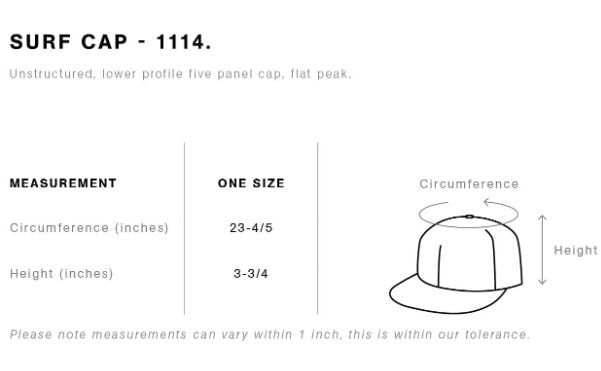 Surf Cap 1114 Size Guide Quick-dry Trail Hat