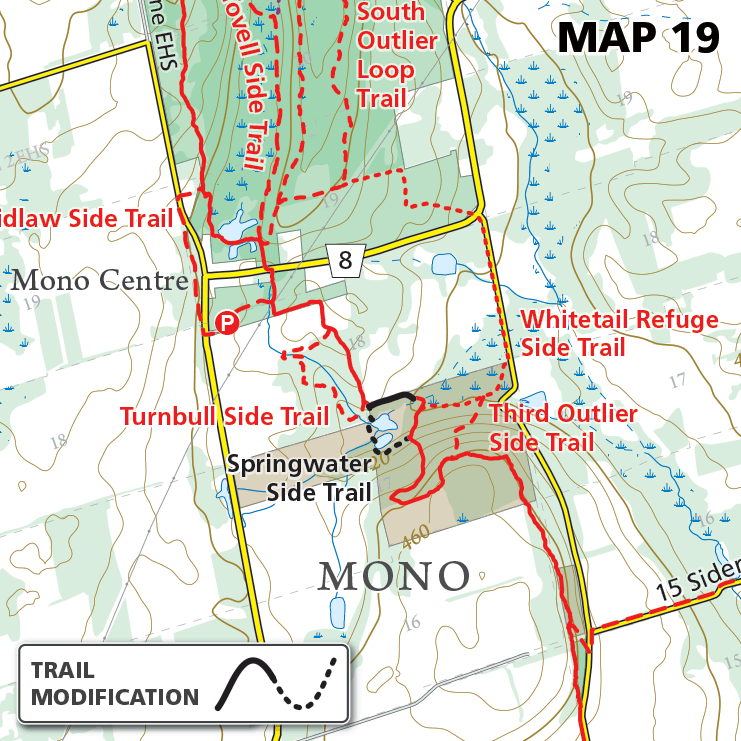 Map 19 - Caledon Hills - Whitetail Refuge, reroute