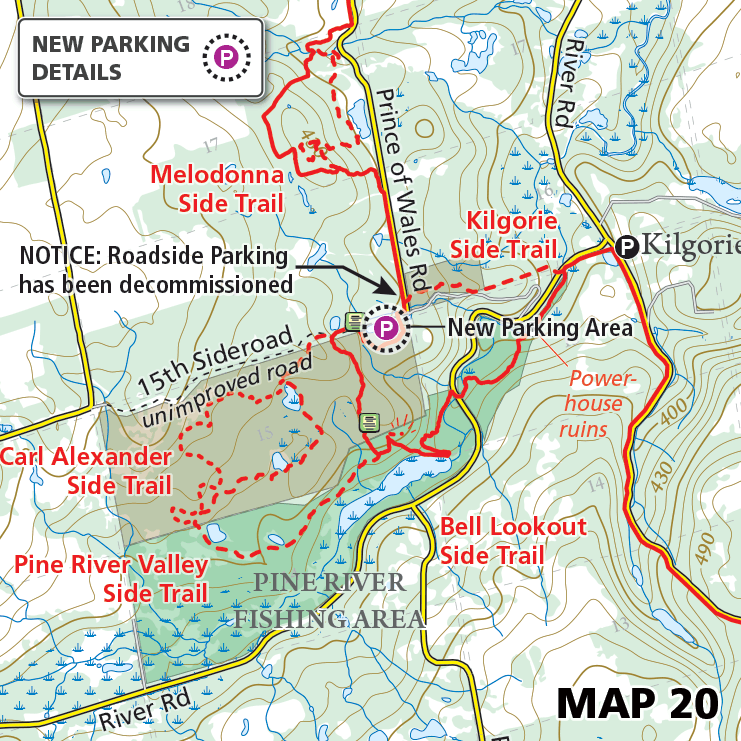 Map 20 - Dufferin Hi-Land - New Parking Lot at Pine River Nature Reserve