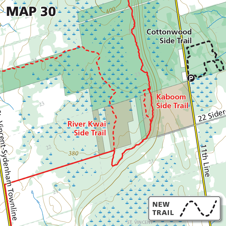 Map 30 – Sydenham - Cottonwood Side Trail and new parking
