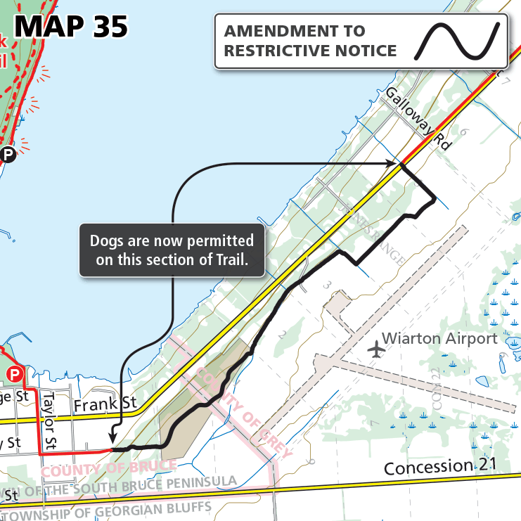 Map 35 - Sydenham - Wiarton, Dog Restriction Lifted - RESTRICTION REINSTATED